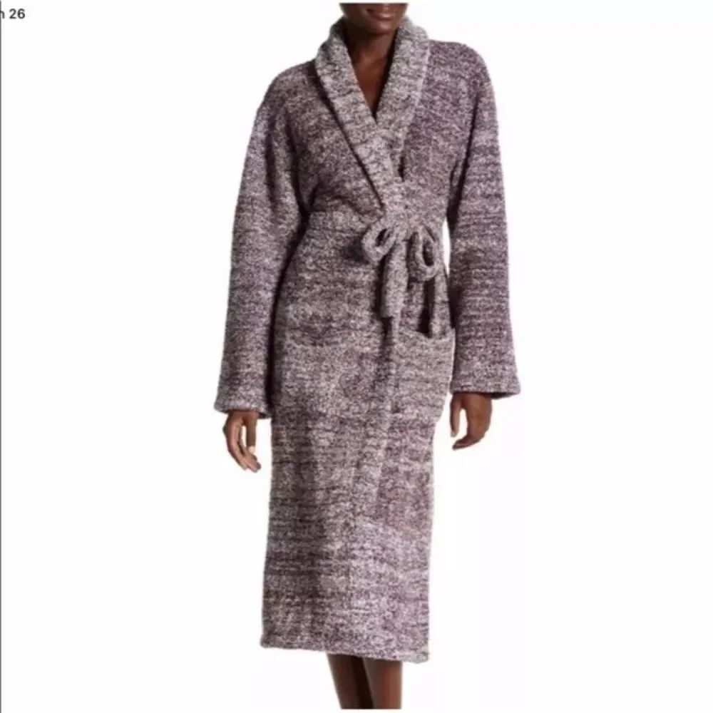 Barefoot Dreams Women's Cozy Chic Purple Heather 44" Belted Robe Size 1